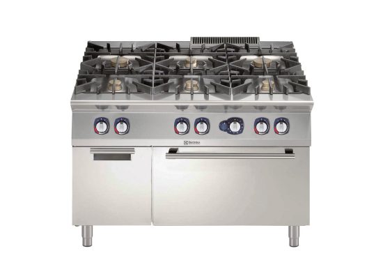 Cocina a gas 6 fuegos + horno con armario Electrolux 900 XP 391013